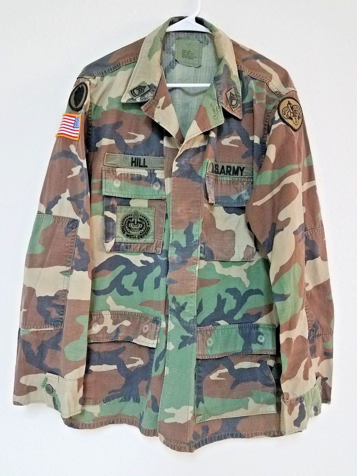 New 1990s US army woodland BDU camouflage jacket coat camo military ripstop