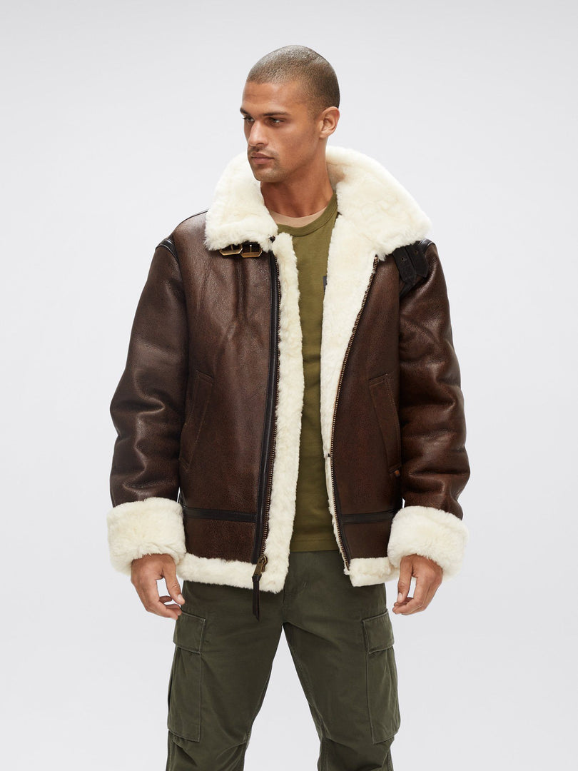 Sherpa Alpha Jacket Leather – B-3
