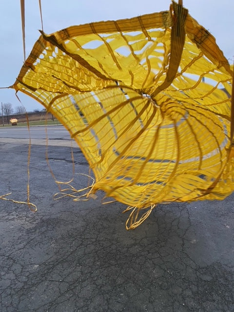 Vintage Canadian Military Yellow Aircraft Deceleration Parachute Canopy