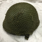 US M1 Steel Pot Helmet with Liner and Net - REPRO