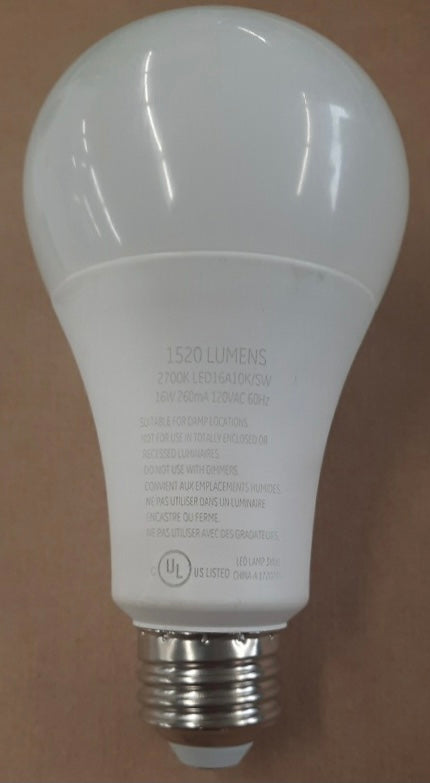 Ampoules GE A19 à DEL lumière du jour de 40 W à usage général, paquet de 4  34063