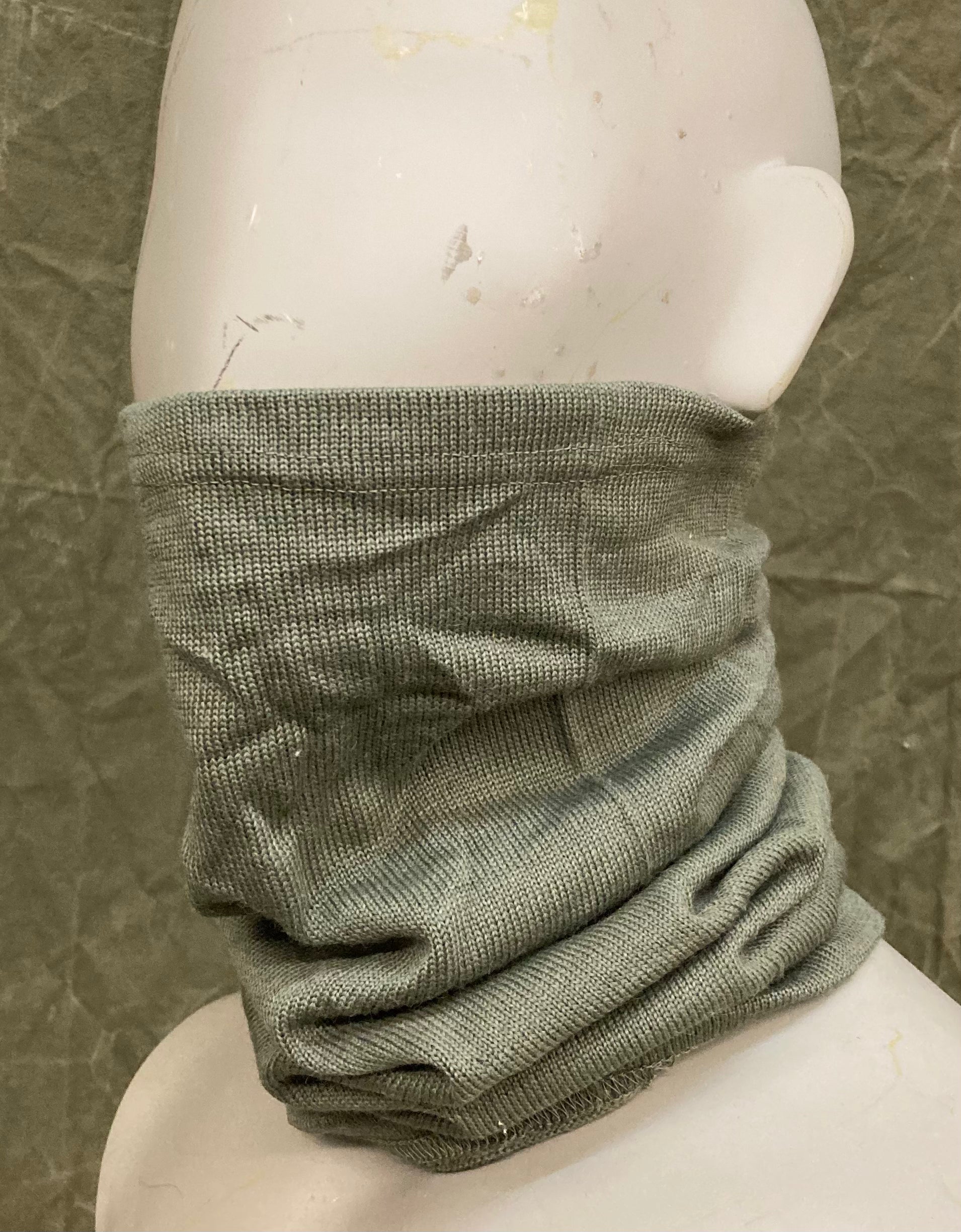 East German Military Neck Gaiter Tube Scarf / Warm Gray