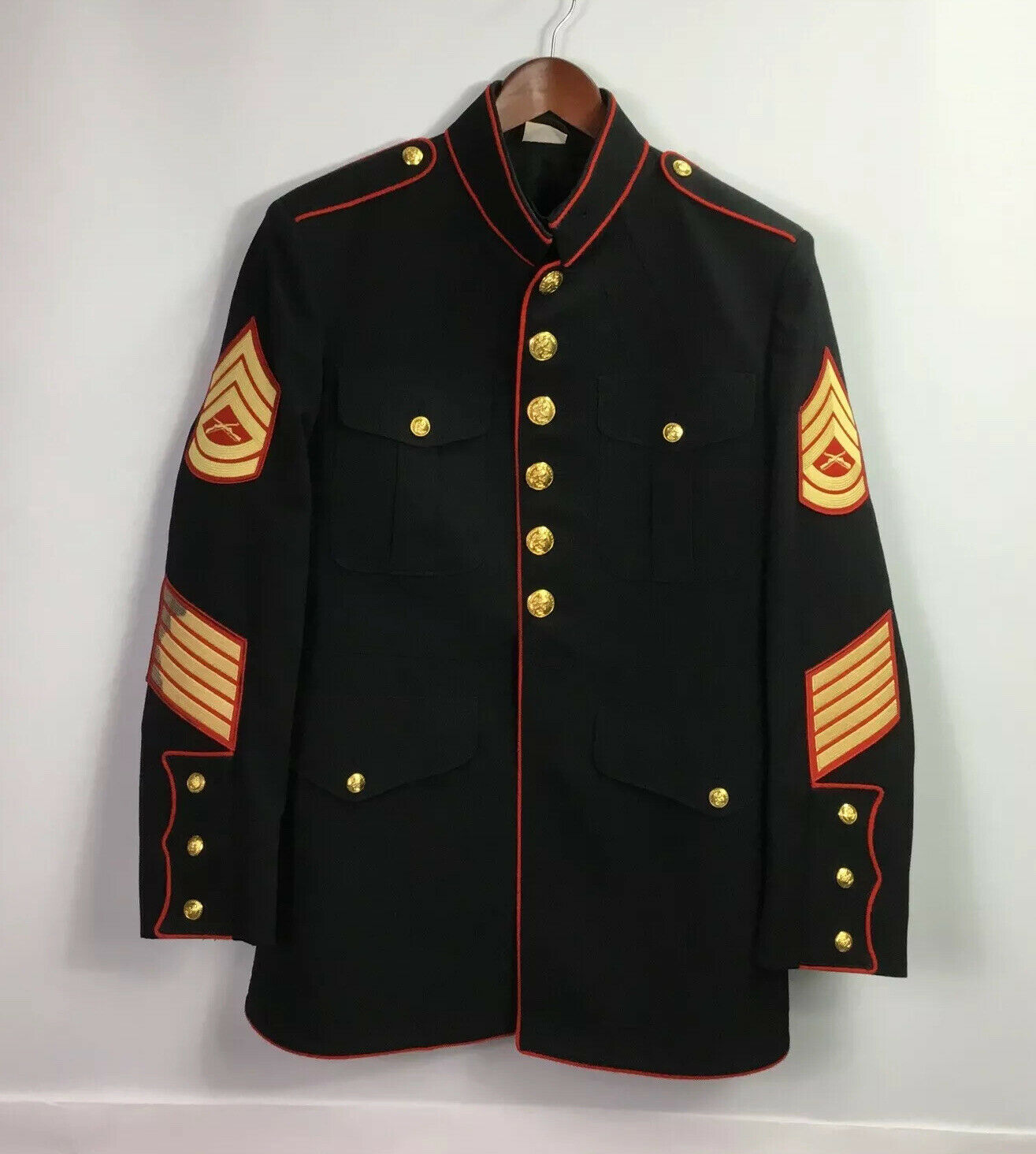 Authentic Very Rare 46R USMC Gunnery Sergeant Dress Blue Jacket