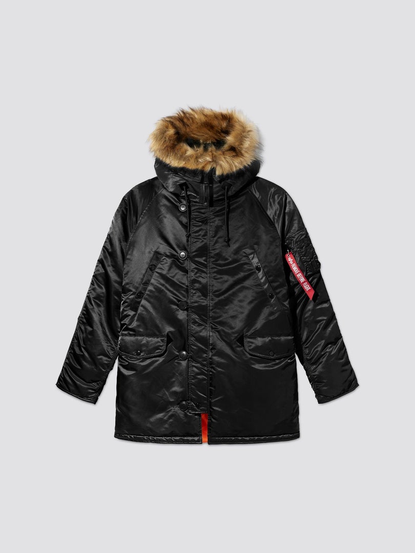 Alpha N-3B Slim Fit Parka - Black / XS